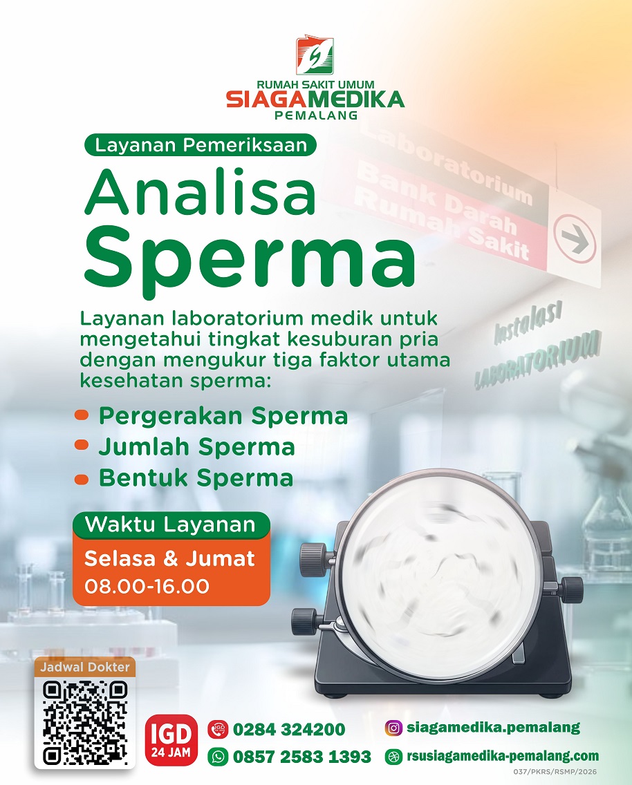 Layanan Pemeriksaan Analisa Sperma &amp; Tes Kesuburan Pria di RSU Siaga Medika Pemalang